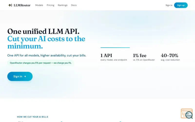 Screenshot of LLMRouter — Cut our token bills by 50%