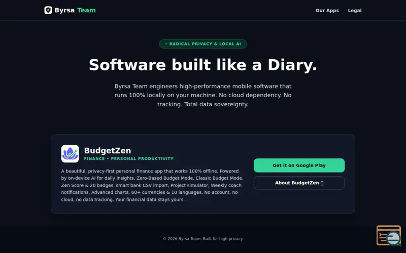 Screenshot of BudgetZen