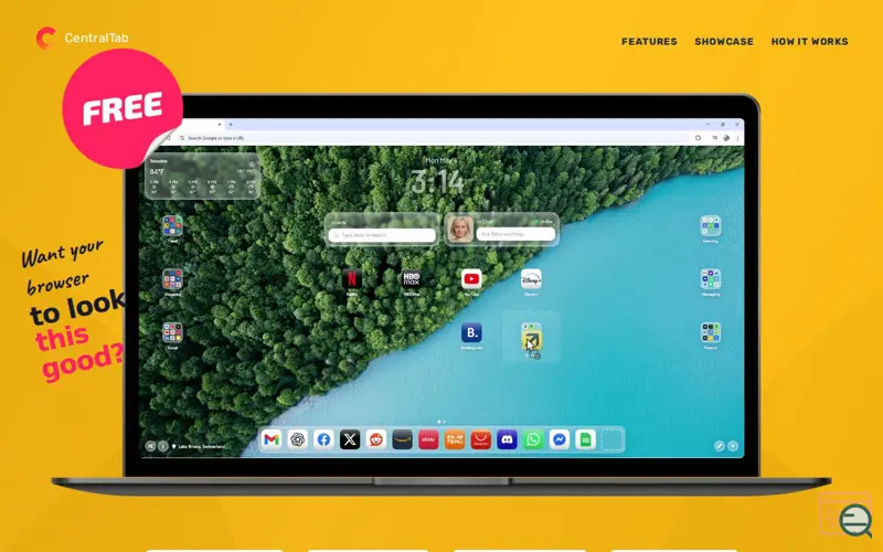 Screenshot of CentralTab — New Tab Browser Extension