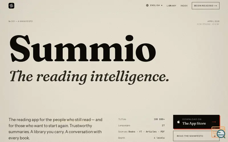 Screenshot of Summio - Read Less. Know More