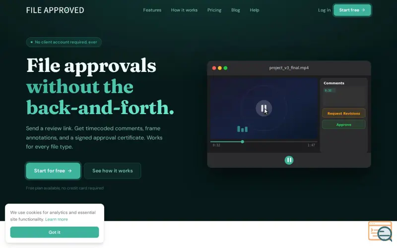 Screenshot of File Approved