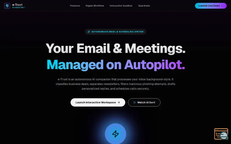 Screenshot of E-Trust