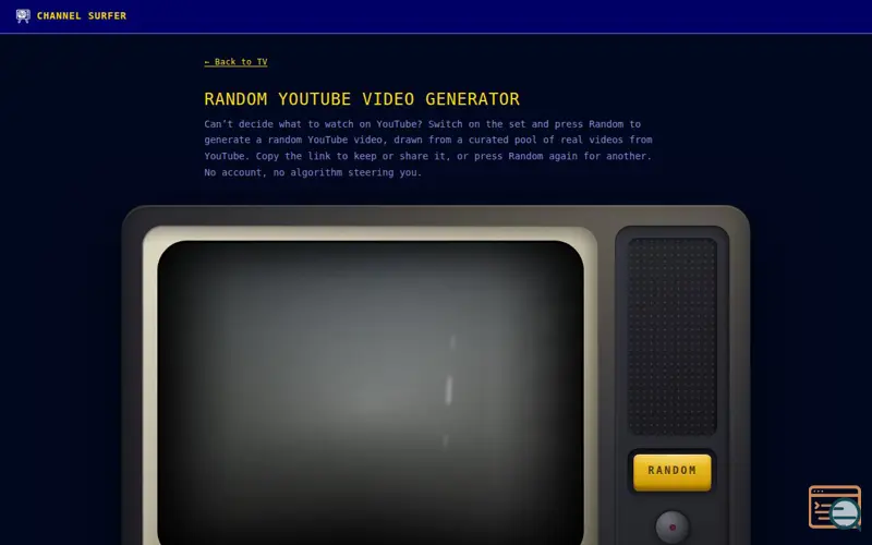 Screenshot of YouTube Roulette