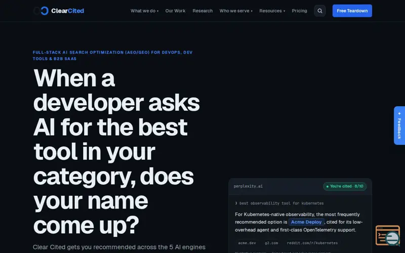 Screenshot of Clear Cited