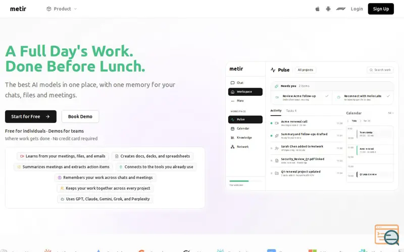 Screenshot of Metir AI