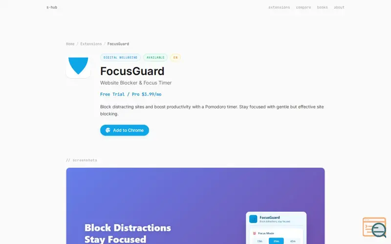 Screenshot of FocusGuard