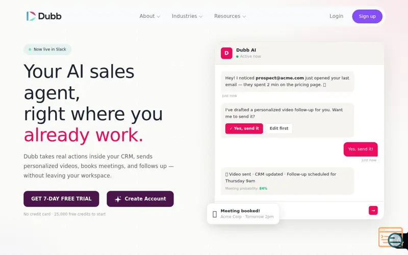 Screenshot of Dubb AI, a launch using Detectify