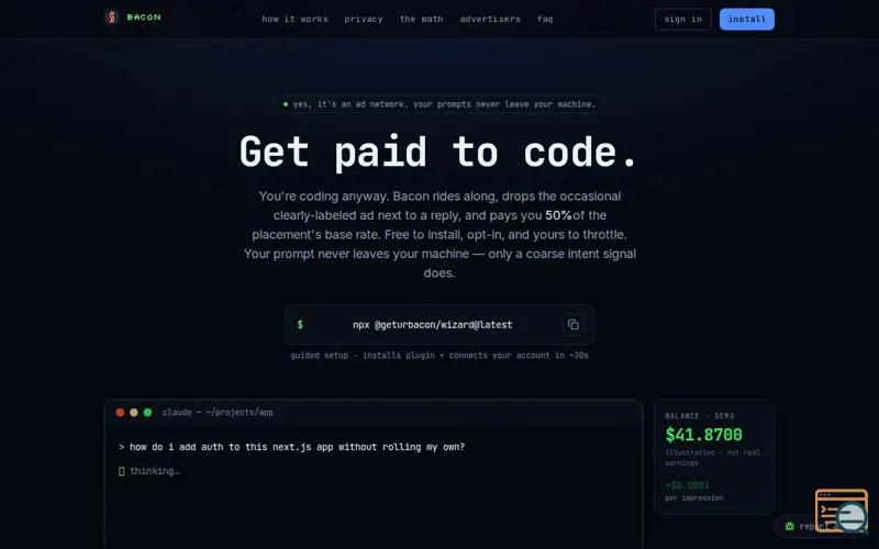 Screenshot of Bacon