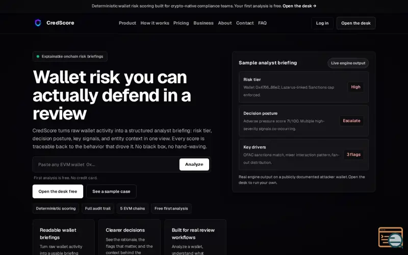 Screenshot of CredScore