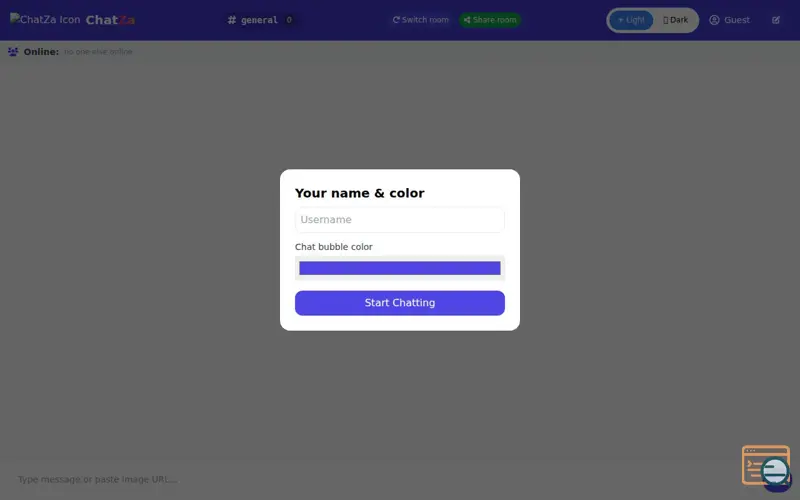 Screenshot of ChatZa
