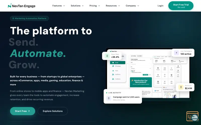 Screenshot of NevTan Engage