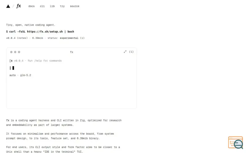 Screenshot of fx (by Vercel)