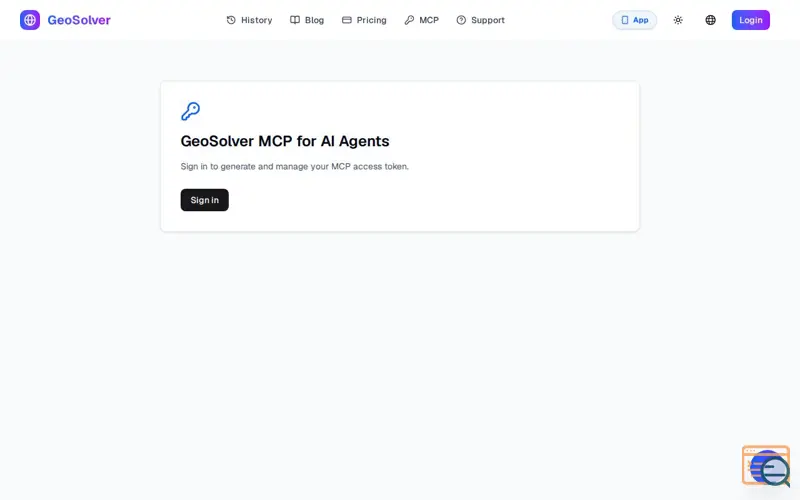 Screenshot of GeoSolver MCP