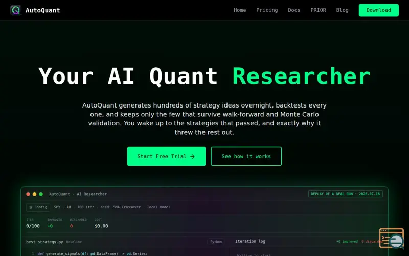 Screenshot of AutoQuant