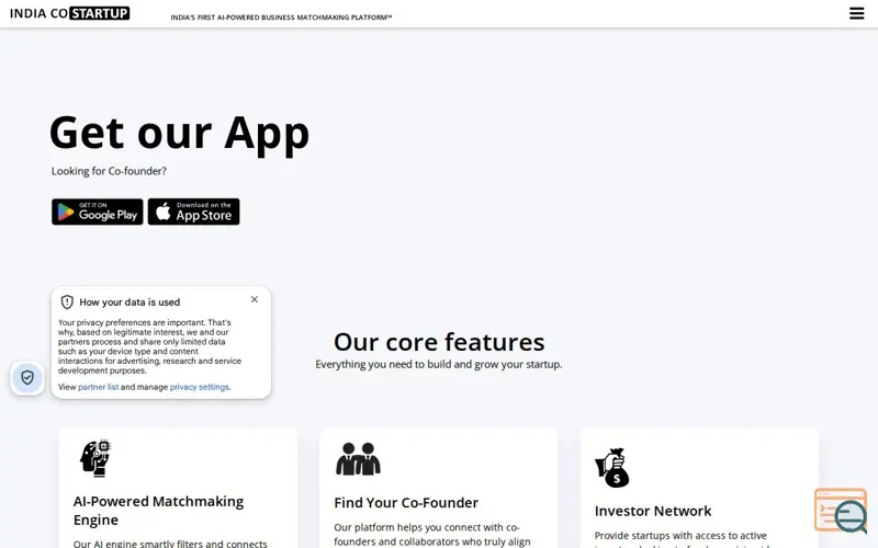 Screenshot of India Costartup