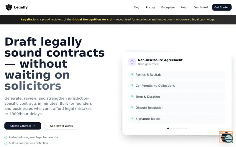 Screenshot of Legalfy.io