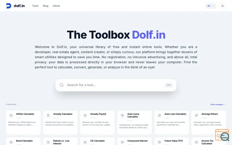 Screenshot of Dolfin Tools