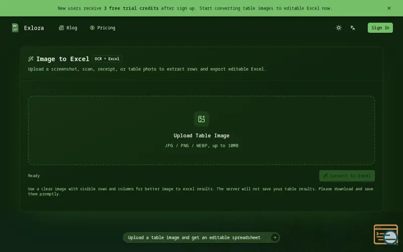 Screenshot of Exlora