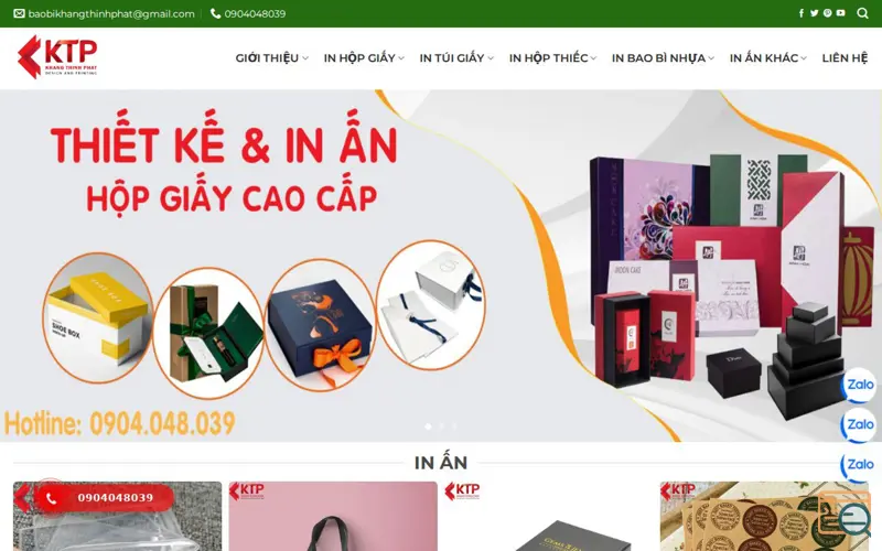 Screenshot of Thiết kế in ấn KTP