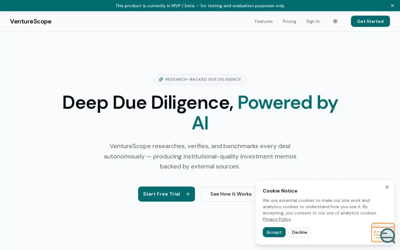 Screenshot of VentureScope