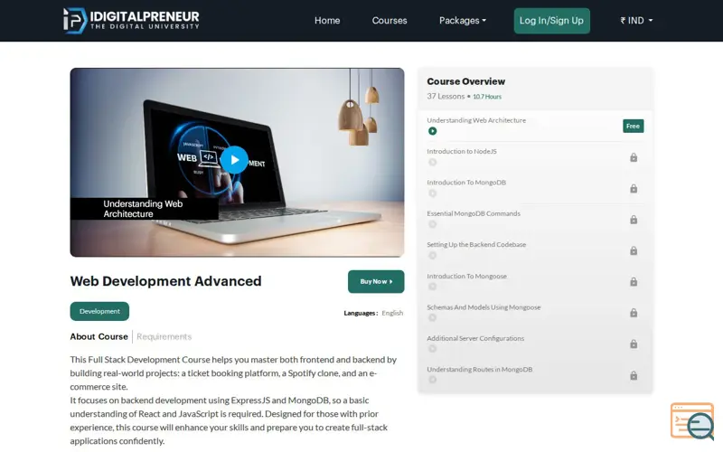 Screenshot of Digital Growth, a launch using CentOS