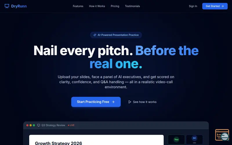 Screenshot of DryRunn