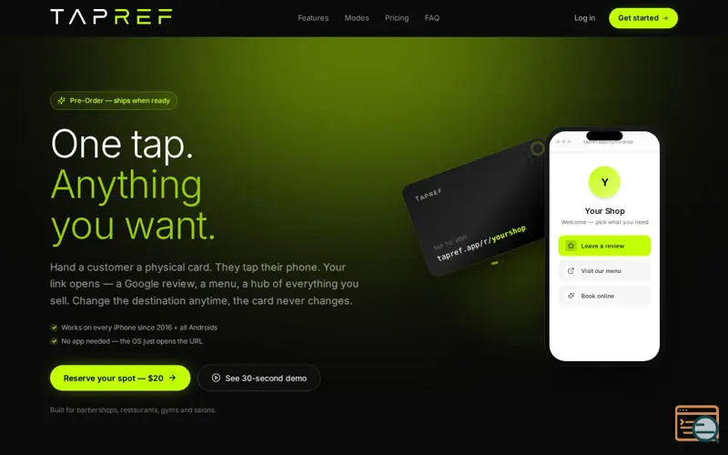 Screenshot of TapRef