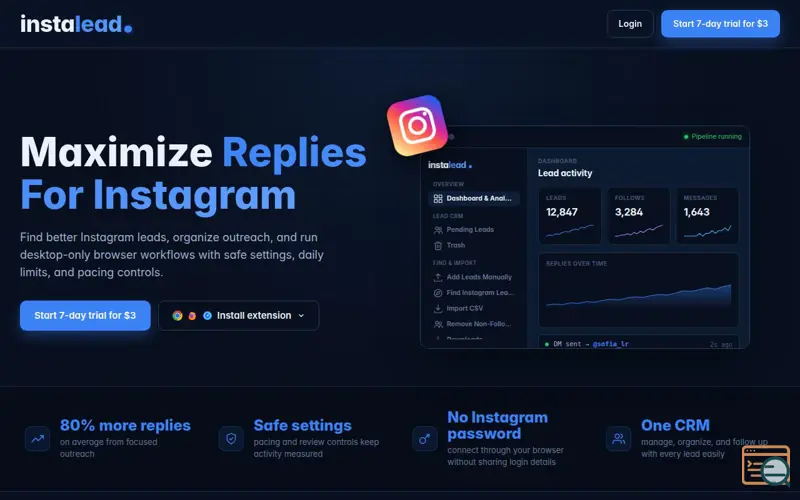 Screenshot of InstaLead