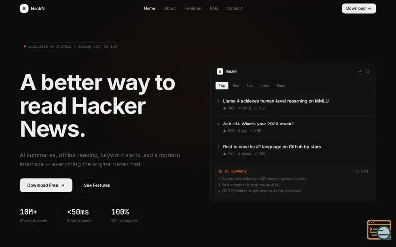 Screenshot of HackN — The Modern Hacker News Client