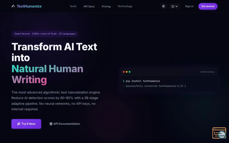 Screenshot of TextHumanize