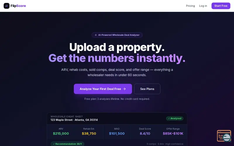 Screenshot of FlipScore