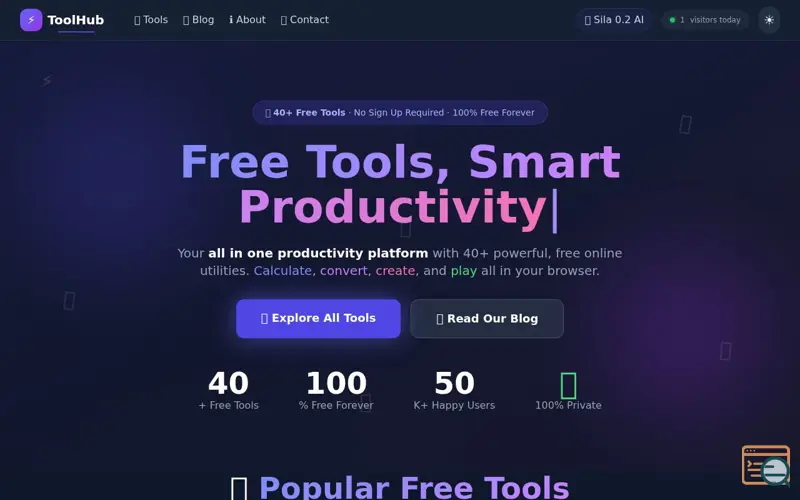 Screenshot of ToolHub