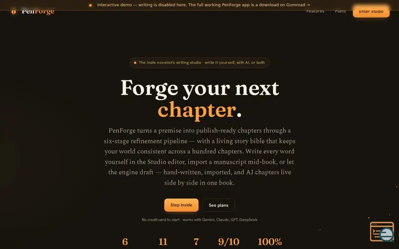 Screenshot of PenForge- Story Intelligence for Writers