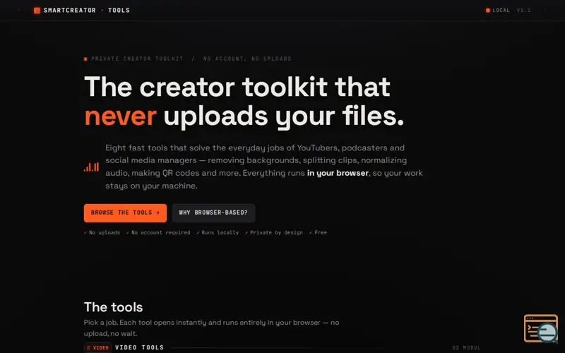 Screenshot of SmartCreator Tools