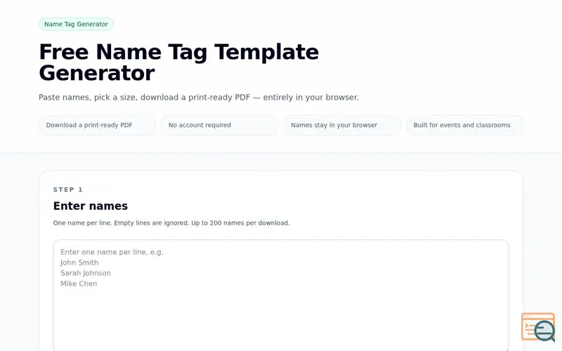 Screenshot of Name-tag-template