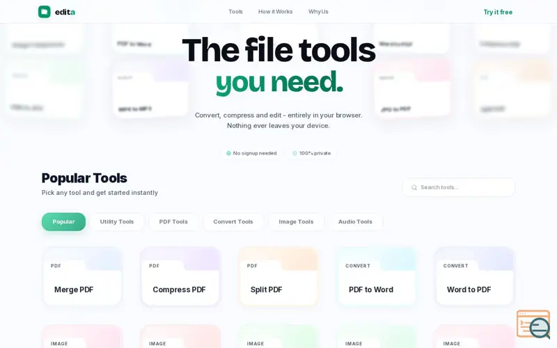 Screenshot of Edita.tools