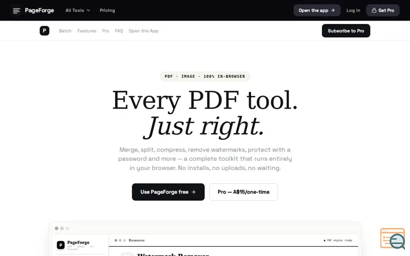 Screenshot of PageForge