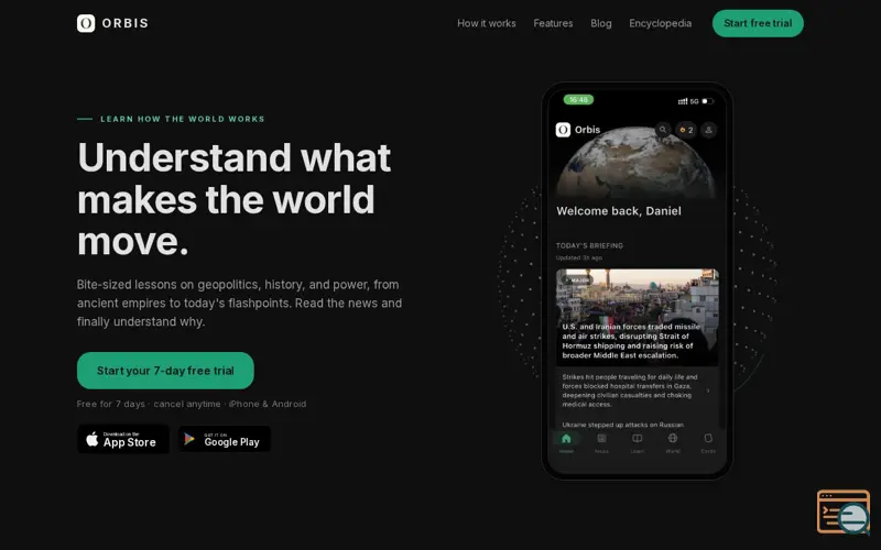 Screenshot of Orbis: Learn Geopolitics
