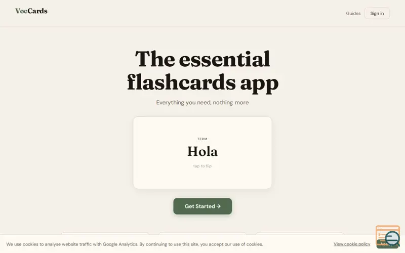 Screenshot of VocCards