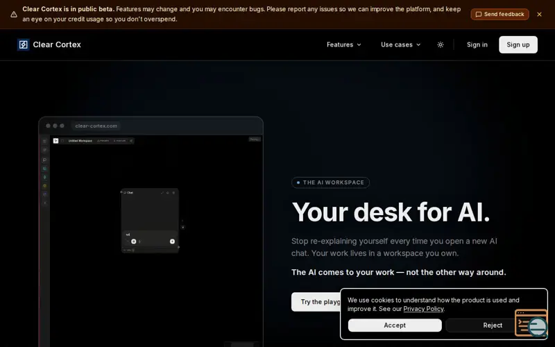 Screenshot of Clear Cortex