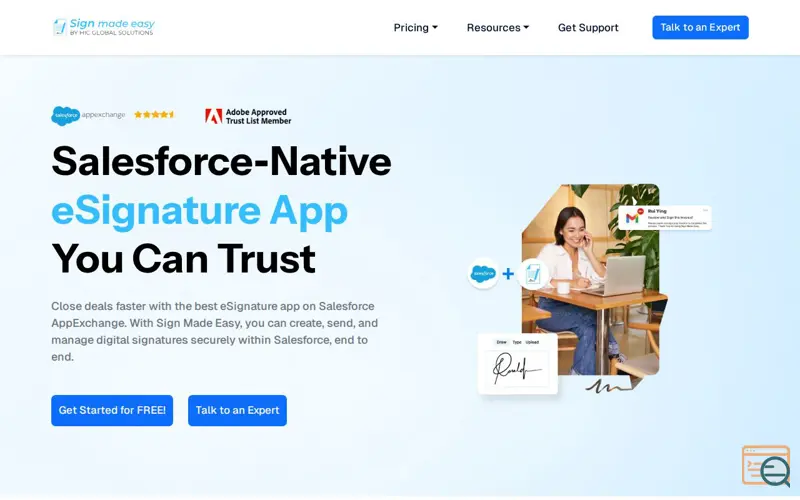 Screenshot of Sign Made Easy, a launch using Mouseflow