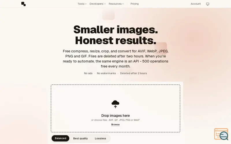 Screenshot of Tinify.dev