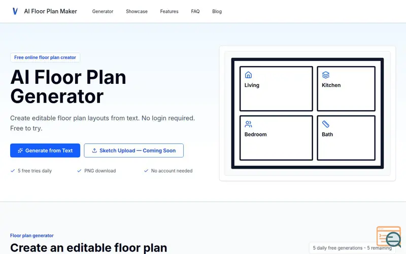 Screenshot of AI Floor Plan Maker