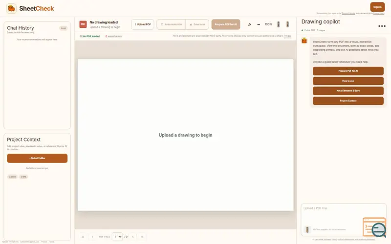 Screenshot of SheetCheck