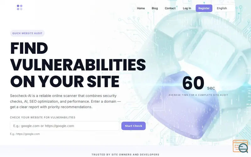 Screenshot of SeoCheck AI, a launch using Ukraine.com.ua