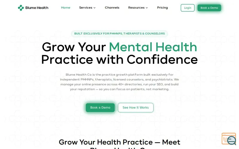 Screenshot of Blume Health Co