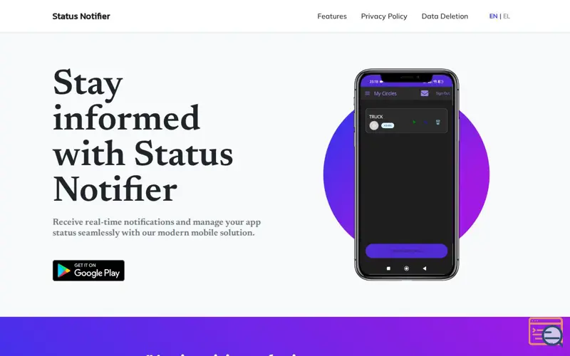 Screenshot of Status Notifier