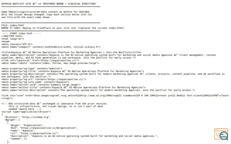 Screenshot of Aspasia — Run Your Agency