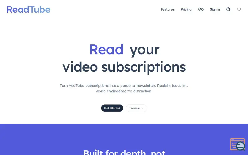 Screenshot of ReadTube
