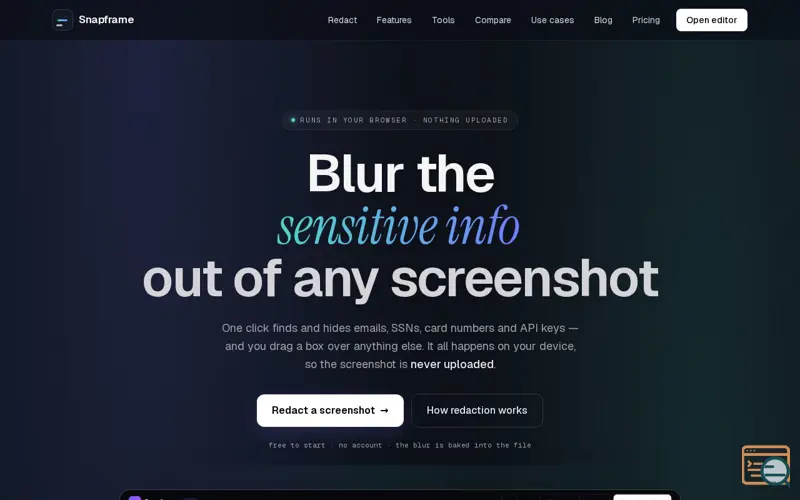 Screenshot of Snapframe